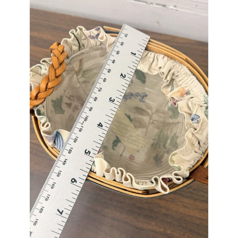 Longaberger Renewal Basket 1999 Floral Botanical Fabric & Plastic Liner